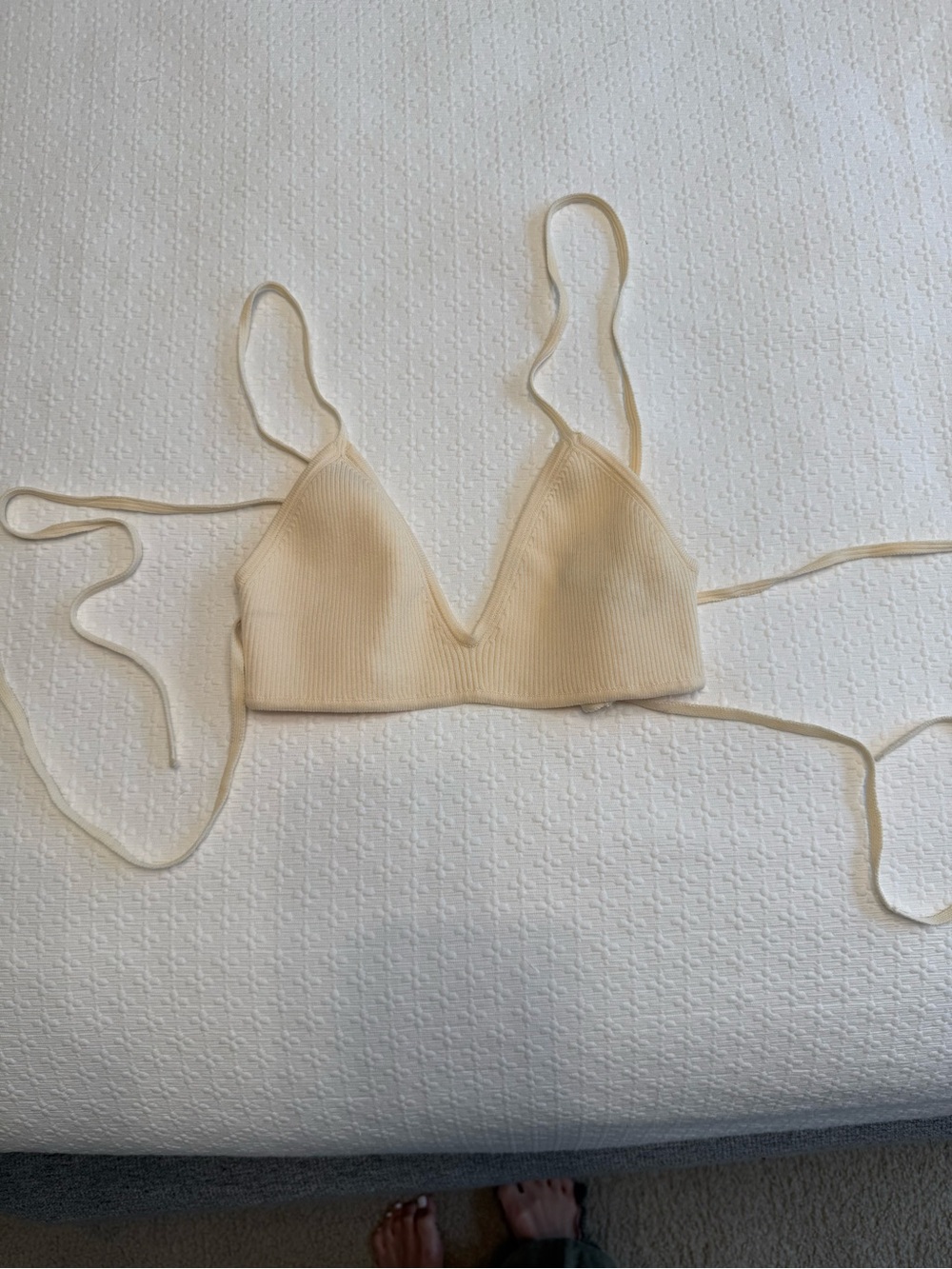ZARA Ribbed Triangle Bralette - Picture 1 of 7